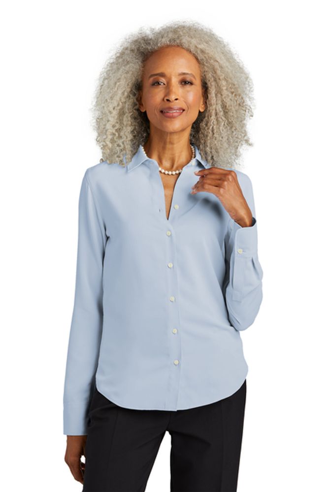 LADIES Brooks Brothers Full Button Satin Blouse - BB18007 primary image