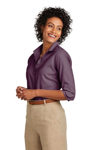 LADIES Brooks Brothers Wrinkle-Free Stretch Nailhead Shirt - BB18003 image thumbnail
