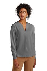 Image of LADIES Brooks Brothers Open-Neck Satin Blouse - BB18009