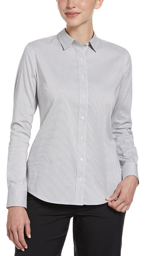 LADIES Perry Ellis Mini-Grid Woven Shirt - PEW117 image thumbnail