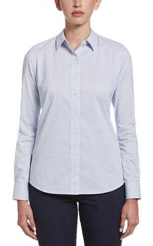 LADIES Perry Ellis Mini-Grid Woven Shirt - PEW117 image thumbnail