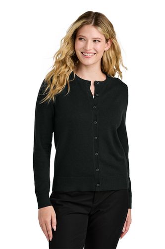 LADIES Port Authority Easy Care Crewneck Cardigan Sweater - LSW2870_LS image thumbnail