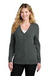 Image of LADIES Port Authority Easy Care Button-Up Cardigan Sweater - LSW4150_LS