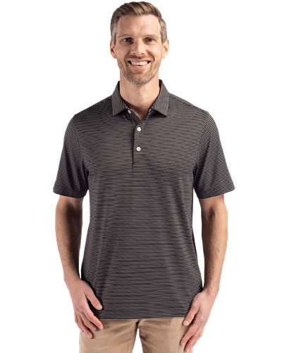 MEN'S Cutter & Buck Forge Eco Fine Line Stripe Stretch Recycled Polo - MCK01346 image thumbnail