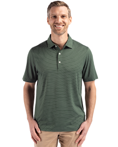 MEN'S Cutter & Buck Forge Eco Fine Line Stripe Stretch Recycled Polo - MCK01346 image thumbnail