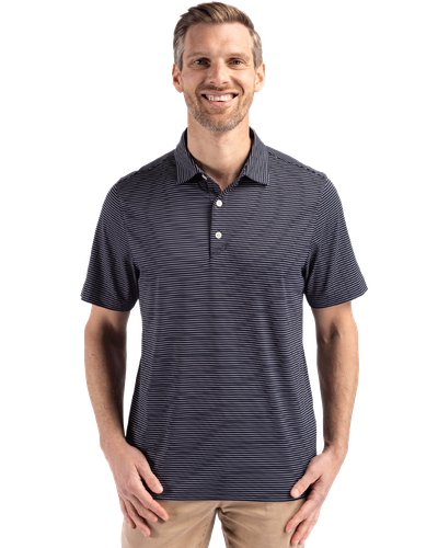 MEN'S Cutter & Buck Forge Eco Fine Line Stripe Stretch Recycled Polo - MCK01346 image thumbnail