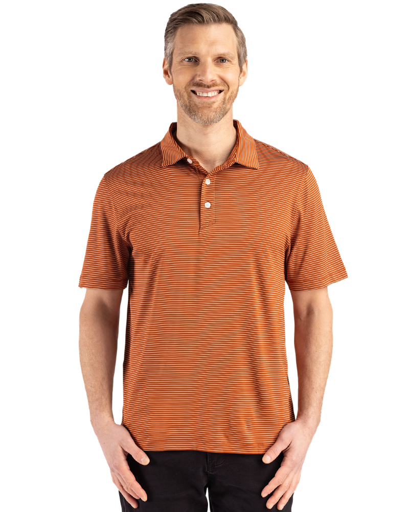 MEN'S Cutter & Buck Forge Eco Fine Line Stripe Stretch Recycled Polo - MCK01346 primary image