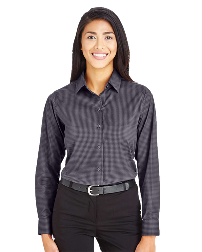 LADIES Devon & Jones CrownLux Performance Tonal Mini Check Dress Shirt - DG535W_1Clr image thumbnail