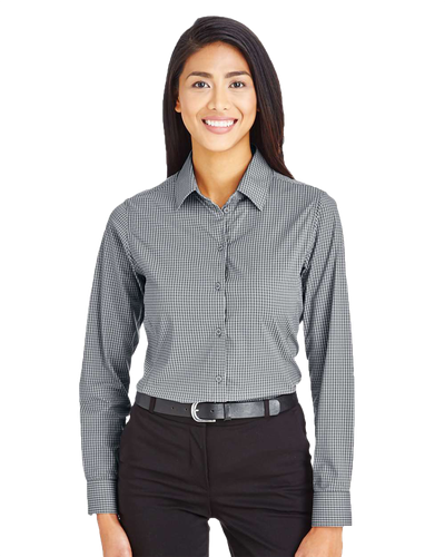 LADIES Devon & Jones CrownLux Performance Tonal Mini Check Dress Shirt - DG535W_1Clr image thumbnail