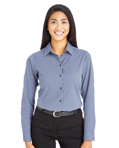 LADIES Devon & Jones CrownLux Performance Tonal Mini Check Dress Shirt - DG535W_1Clr image thumbnail