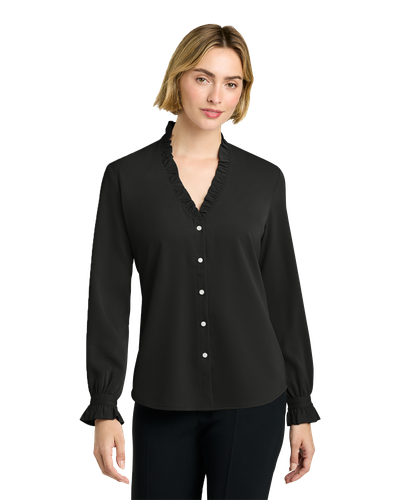 LADIES Brooks Brothers Ruffle Collar Blouse - BB18011_1Clr image thumbnail LADIES Brooks Brothers Ruffle Collar Blouse - BB18011_1Clr image thumbnail