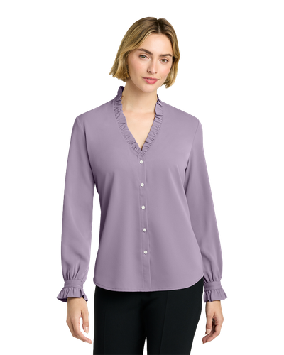 LADIES Brooks Brothers Ruffle Collar Blouse - BB18011_1Clr image thumbnail LADIES Brooks Brothers Ruffle Collar Blouse - BB18011_1Clr image thumbnail