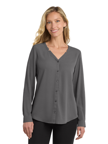 LADIES Port Authority Button-Front Blouse - LW700_1Clr image thumbnail LADIES Port Authority Button-Front Blouse - LW700_1Clr image thumbnail
