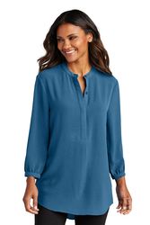 Image of LADIES Port Authority 3/4 Sleeve Textured Crepe Tunic - LW713_1Clr