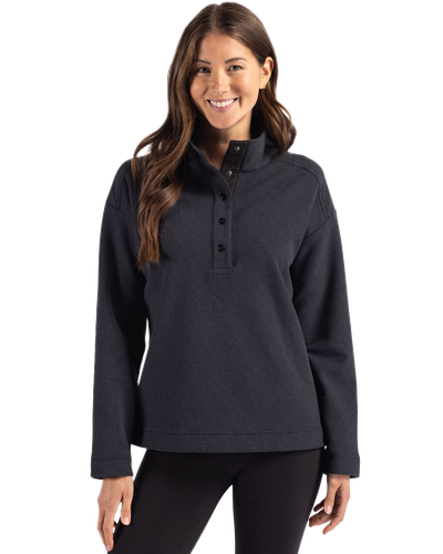 LADIES Cutter & Buck Hunts Point Epic Comfort Textured Fleece Recycled Snap Pullover - LCK00180_1Clr image thumbnail