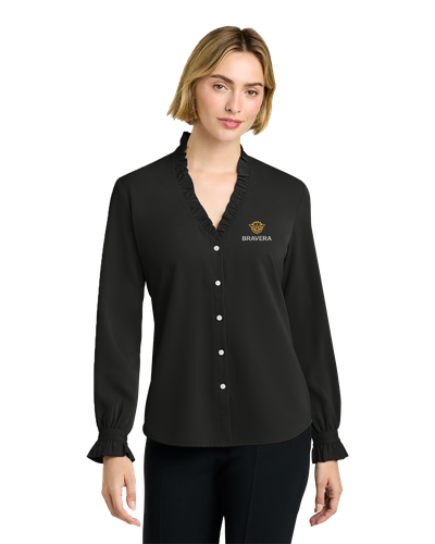 LADIES Brooks Brothers Ruffle Collar Blouse - BB18011_2Clr image thumbnail LADIES Brooks Brothers Ruffle Collar Blouse - BB18011_2Clr image thumbnail