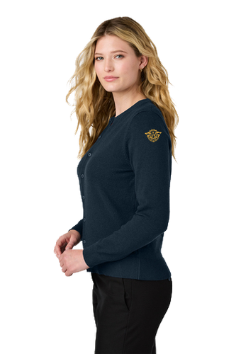 LADIES Port Authority Easy Care Crewneck Cardigan Sweater - LSW2870_Gold image thumbnail