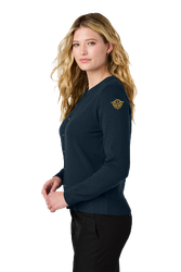 Image of LADIES Port Authority Easy Care Crewneck Cardigan Sweater - LSW2870_Gold