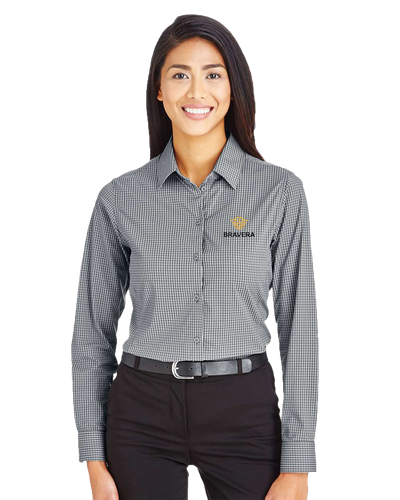 LADIES Devon & Jones CrownLux Performance Tonal Mini Check Dress Shirt - DG535W_2Clr image thumbnail