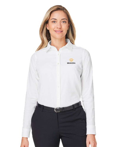 LADIES Devon & Jones CrownLux Performance Spencer Poplin Dress Shirt - DG505W_2Clr image thumbnail