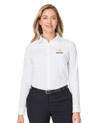 Image of LADIES Devon & Jones CrownLux Performance Spencer Poplin Dress Shirt - DG505W_2Clr