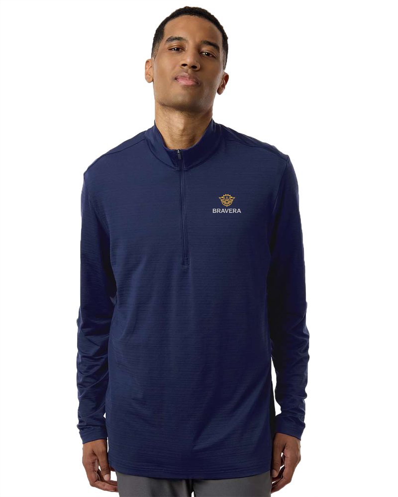MEN'S Textured Stripe 1/4 Zip - A708_2Clr primary image