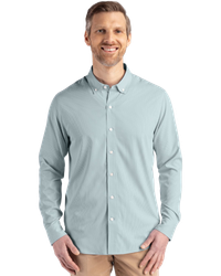 Image of MEN'S Cutter & Buck Skyline Epic Confidence Recycled Pinstripe Dress Shirt - MCW00237_1Clr