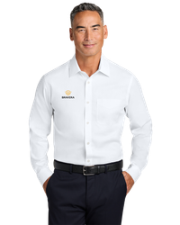 Image of MEN'S Brooks Brothers Wrinkle-Free Stretch Pinpoint Spread Collar Shirt - BB18012_2Clr