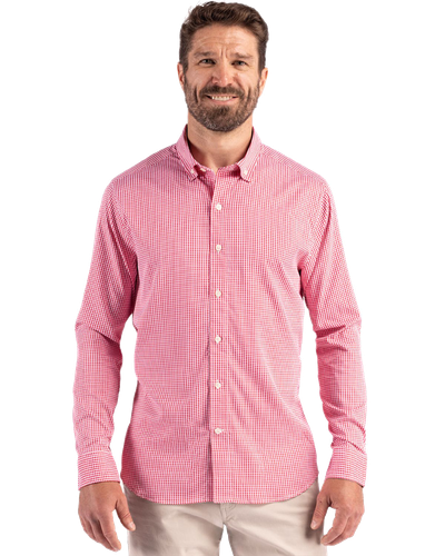 MEN'S BIG & TALL Cutter & Buck Skyline Epic Confidence Recycled Gingham Dress Shirt - BCW00236_1Clr image thumbnail