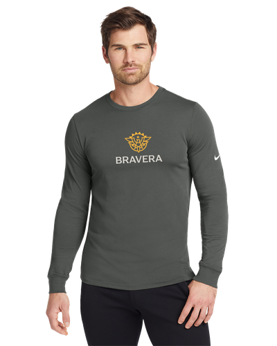 MEN'S Nike Dri-FIT Cotton/Poly Long Sleeve Tee - NKBQ5230_2Clr Front image thumbnail
