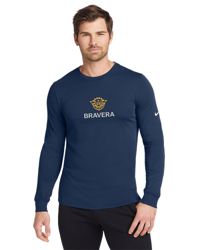 MEN'S Nike Dri-FIT Cotton/Poly Long Sleeve Tee - NKBQ5230_2Clr Front image thumbnail