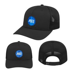 Image of Black Flexfit Trucker Mesh Back Cap