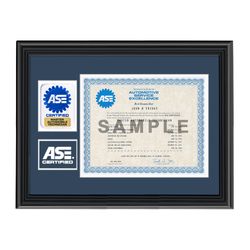 Image of ASE Certificate and Insignia Frame