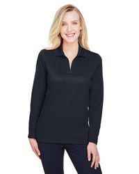 Image of Devon & Jones CrownLux Performance  Ladies' Plaited Long Sleeve Polo