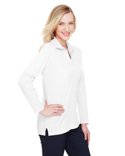 Devon & Jones CrownLux Performance  Ladies' Plaited Long Sleeve Polo image thumbnail