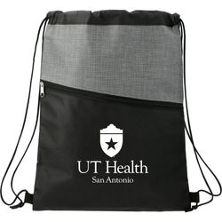 Image of Cross Weave Zippered Drawstring Bag One Color