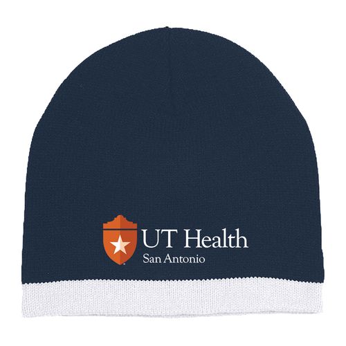 Knit Beanie With Stripe image thumbnail