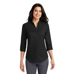 Image of Port Authority® Ladies 3/4-Sleeve SuperPro™ Twill Shirt