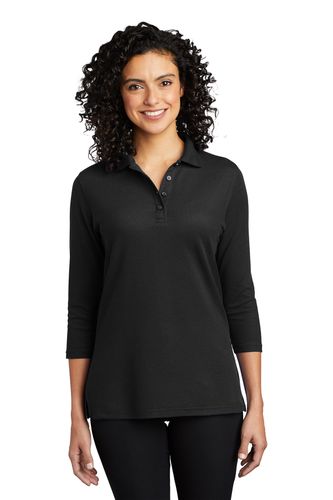 Port Authority Ladies Silk Touch 3/4-Sleeve Polo image thumbnail