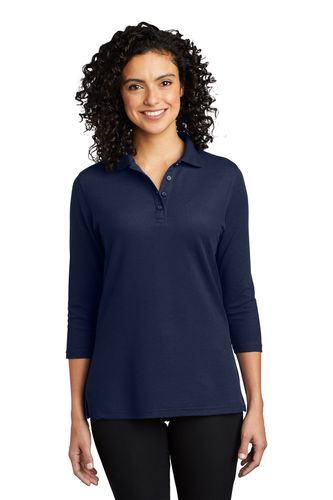 Port Authority Ladies Silk Touch 3/4-Sleeve Polo image thumbnail