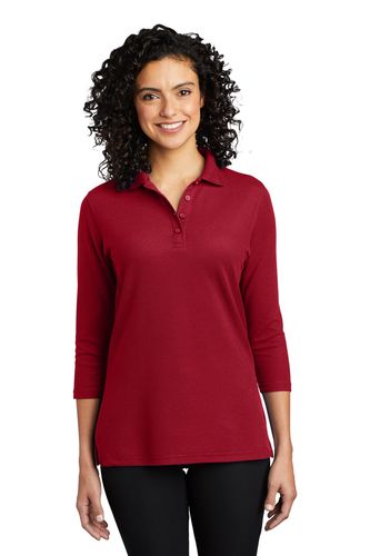 Port Authority Ladies Silk Touch 3/4-Sleeve Polo image thumbnail