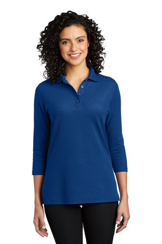 Port Authority Ladies Silk Touch 3/4-Sleeve Polo image thumbnail