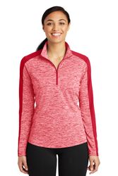 Image of Sport-Tek Ladies Electric Heather Colorblock 1/4-Zip Pullover
