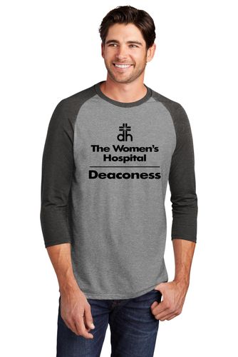 District Triblend 3/4-Sleeve Raglan Tee - Full Front TWH Print (Black) image thumbnail