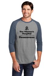 Image of District Triblend 3/4-Sleeve Raglan Tee - Full Front TWH Print (Black)