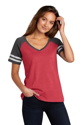 District Women's V-Neck Fan Tee - Embroidered Logo image thumbnail