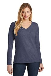 Image of District Women's Long Sleeve V-Neck Tee - Embroidered Logo