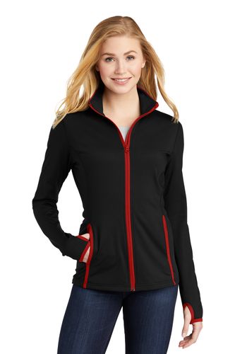 Sport-Tek Ladies Stretch Contrast Full-Zip Jacket image thumbnail