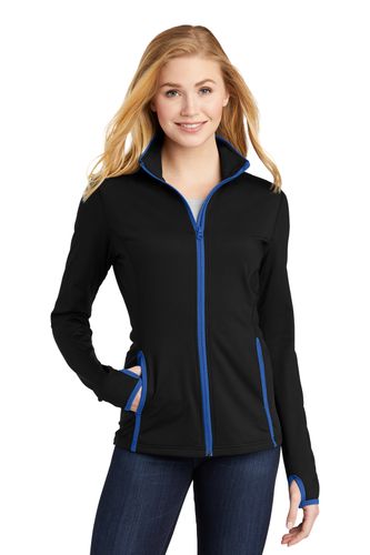 Sport-Tek Ladies Stretch Contrast Full-Zip Jacket image thumbnail