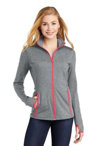 Sport-Tek Ladies Stretch Contrast Full-Zip Jacket image thumbnail